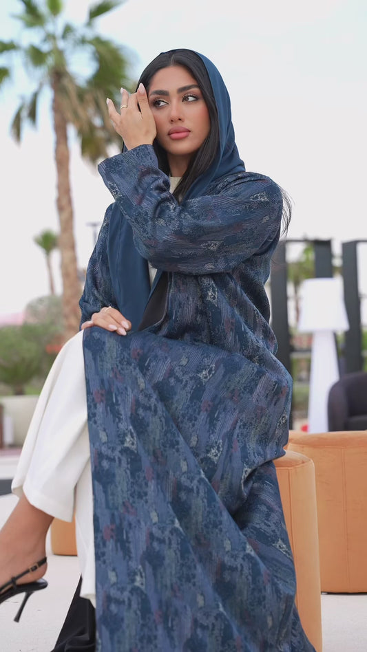 Blue green dark print